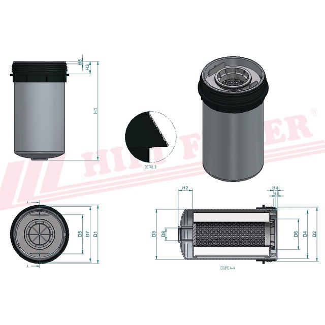 Filtre A Gasoil Separateur D'eau SN 40785 Hifi Filter référence fournisseur HIFSN40785